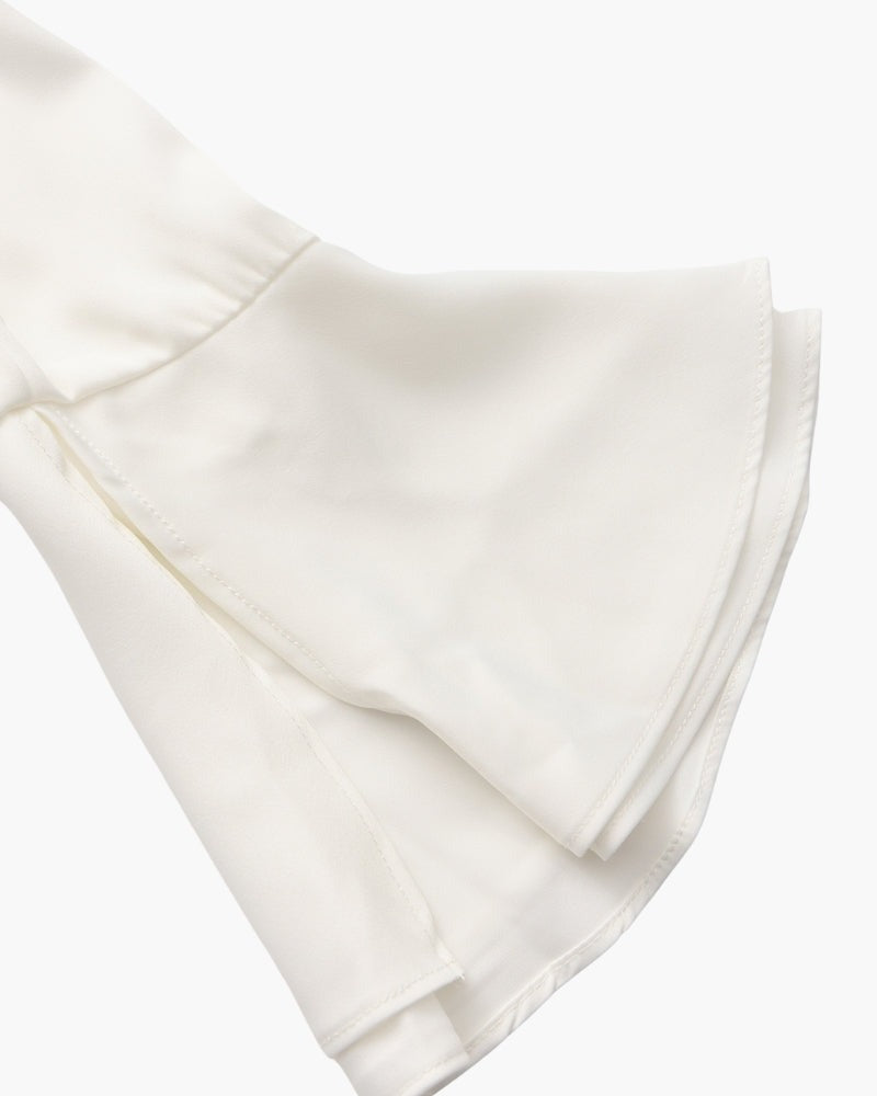 Robe midi à volants et boutons nacrés