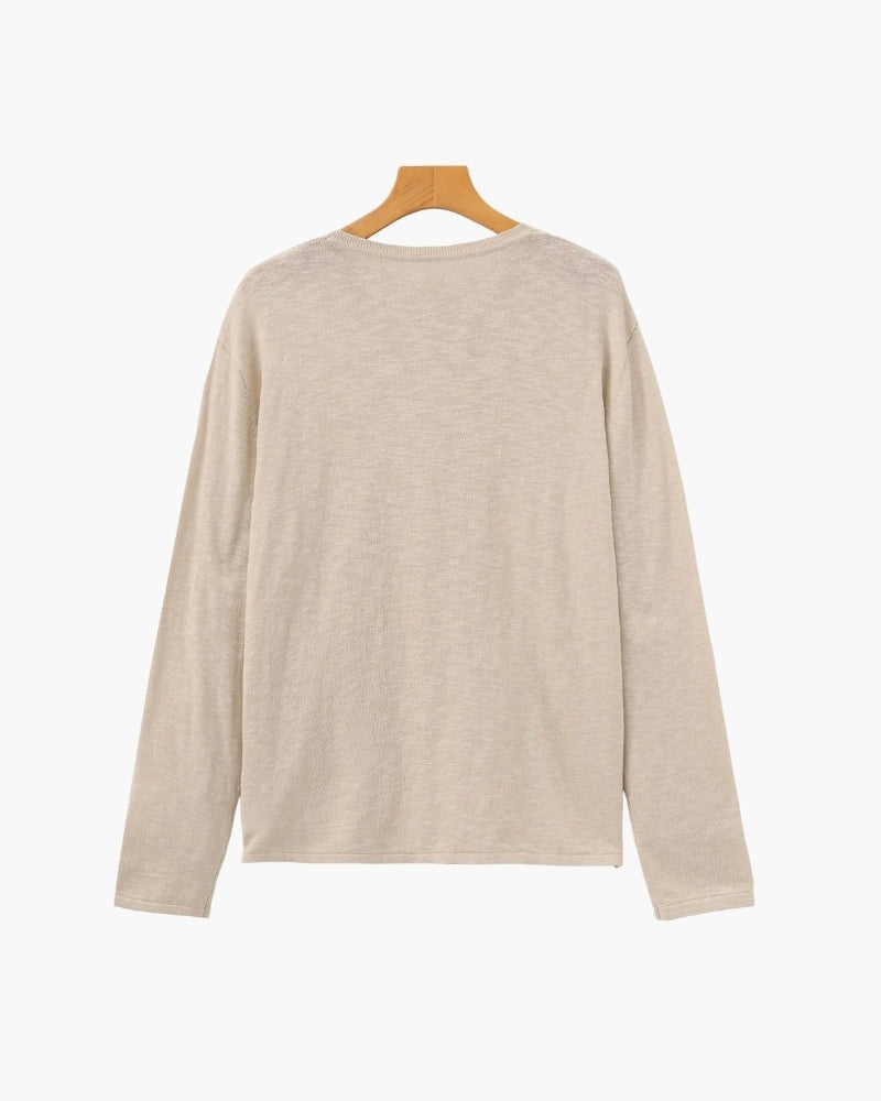 Pull-over essentiel en lin et coton