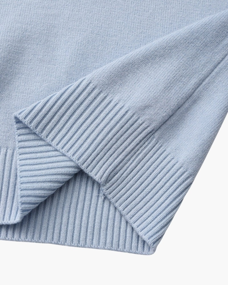 Pull essentiel à col montant côtelé