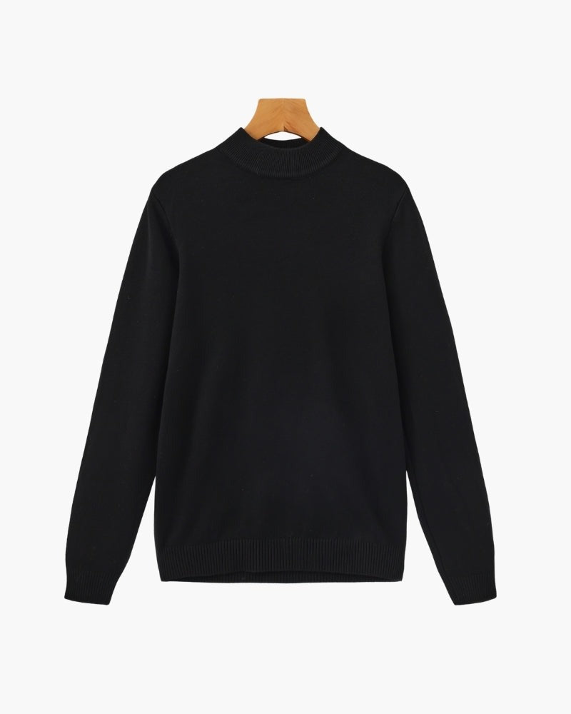 Essential Ribbed Mock Neck Sweater